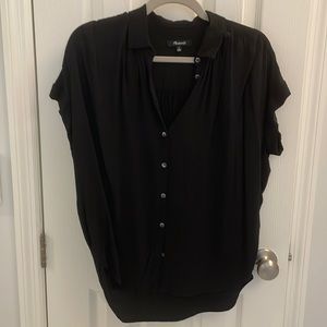 Madewell Black button up oversized blouse, sz S